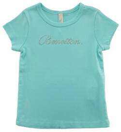 Benetton lyseblå kortærmet T-shirts str. 74