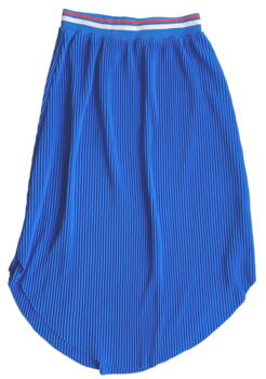 Ny blå plisseret lang nederdel