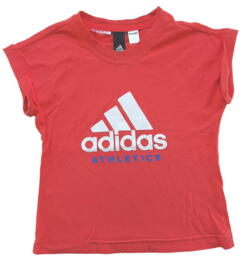 Adidas orangerød kortærmet T-shirt str. 110