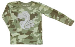 VRS lysegrøn kamuflage T-shirt str. 110-116
