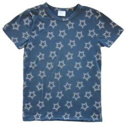 Drappadot mørkeblå kortærmet T-shirt str. 140