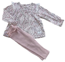 Newbie blomstret bluse og Zara rosa bukser str. 86