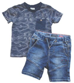 Enfant blå T-shirt og Complices shorts str. 92-98