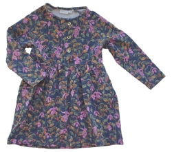 Name it blågrå blomstret sweat-kjole str. 92