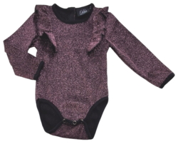 Petit rosa langærmet glimmer-body str. 62