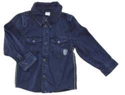 Name it mørkeblå langærmet denimskjorte str. 80