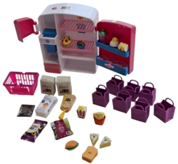 Shopkins hvidt og pink legetøjskøleskab
