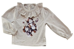 Minymo lys beige sød bluse str. 80