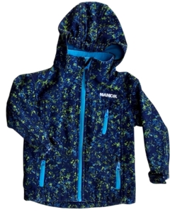 Nanok mørkeblå mønstret softshell str. 2