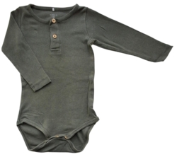Name it armygrøn langærmet rib body str. 80