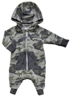 Next baby grøn kamuflage heldragt str. 0-3 mdr