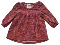 Müsli rødbrun blomstret sweat kjole str. 56