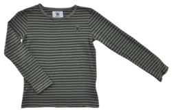 Wood Wood grøn og sortstribet bluse str. 9-10 år