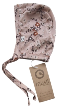 Ny Müsli rosa blomstret hjelm str. 0-3 mdr