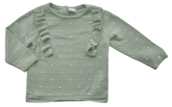 H&M grågrøn finstrikket trøje str. 80