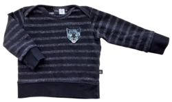 Molo sort og gråstribet sweatshirt str. 86