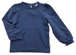 Pomp de lux blåstribet langærmet bluse str. 98