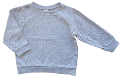 H&M lysegrå sortprikket sweatshirt str. 98