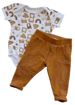 Minymo orangebrune bukser og  Be kids body str. 68