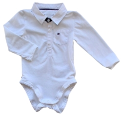 Tommy Hilfiger hvid langærmet body str. 68