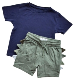 Next grønne sweat-shorts og T-shirt str. 98-104