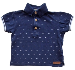 En Fant mørkeblå kortærmet polo T-shirt str. 92