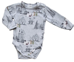 Moomin lysegrå langærmet body str. 74