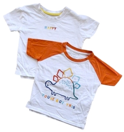 Primark to hvide kortærmede T-shirts str. 80