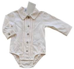 Ny Fixoni lyse beige blød skjorte-body