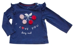 Baby club mørkeblå langærmet bluse str. 74