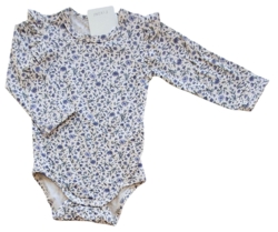 Ny Fixoni beige småblomstret langærmet body str. 62