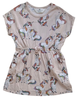 H&M rosa kortærmet sommerkjole str. 98-104