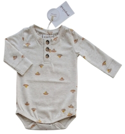 Ny Popirol lys beige melange langærmet body str. 56