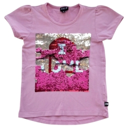 Kids up lyserød kortærmet T-shirt str. 104-110