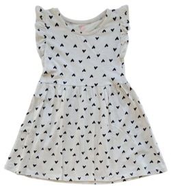 H&M lys beige sommerkjole med hjerter str. 98-104