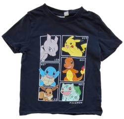 Pokemon sort kortærmet T-shirt str. 98-104