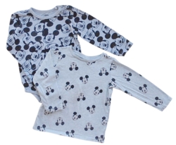 H&M Disney lysegrå langærmet bluse og body str. 92