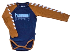 Hummel mørkeblå og brun langærmet body str. 92