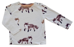 Hema beige langærmet T-shirt str. 80