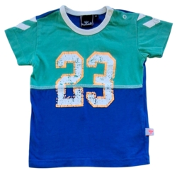 Hummel grøn og blå kortærmet T-shirt str. 74
