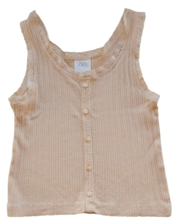 Zara lys orange ærmeløs sommertop str. 122
