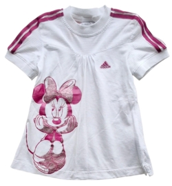 Adidas hvid kortærmet lang bluse eller kjole str. 98