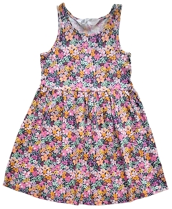 H&M mørkeblå småblomstret sommerkjole str. 98-104