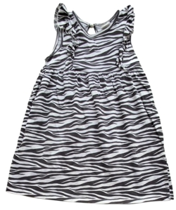 H&M sort og hvid zebrastribet sommerkjole str. 98