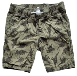 H&M armygrønne shorts med dinosaurer str. 104