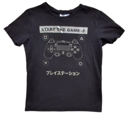 Playstation sort kortærmet t-shirt str. 134-140