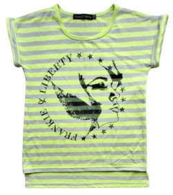 Frankie & Liberty gul og lysegrå stribet sweat bluse str. 10