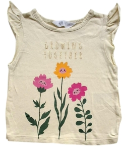 H&M gul ærmeløs sommertop str. 92