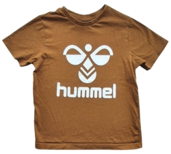 Hummel brun kortærmet T-shirt str. 110