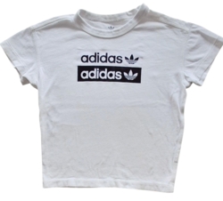Adidas hvid kortærmet T-shirt str. 4